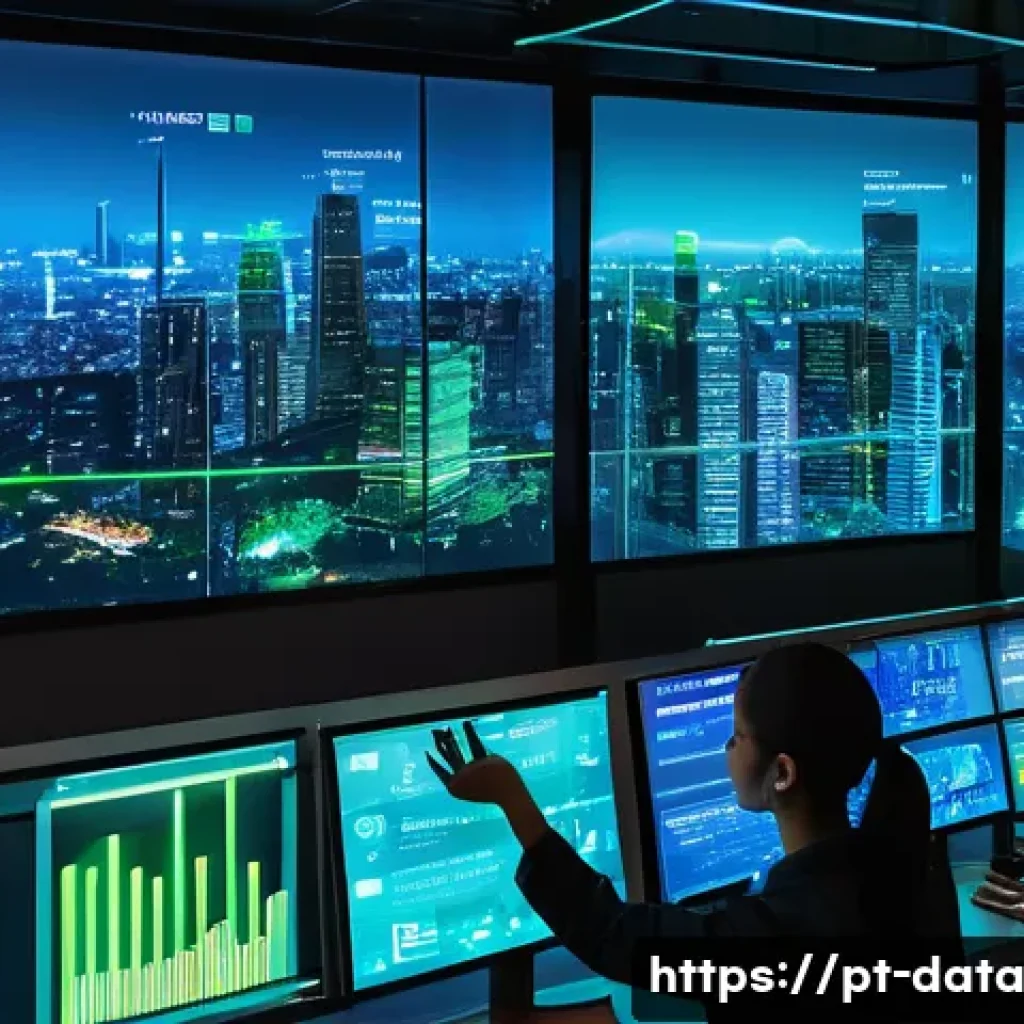 전자상거래에서의 그래프 데이터베이스 활용 - A dynamic, futuristic e-commerce control room filled with holographic graph database visualizations—...