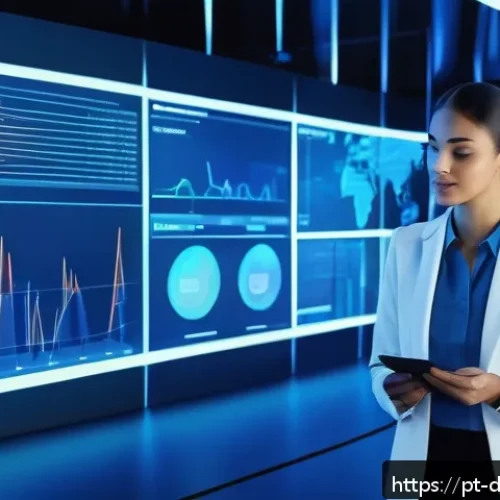 Home 31 그래프 데이터베이스와 클라우드 서비스의 통합 - A futuristic data center environment showcasing a cloud-based graph database system in action, with ...
