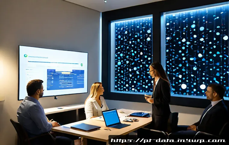 기업 내 지식 관리 시스템에서의 그래프 데이터베이스 활용 - Photorealistic modern corporate knowledge management workspace in São Paulo, Brazil, diverse Portugu...